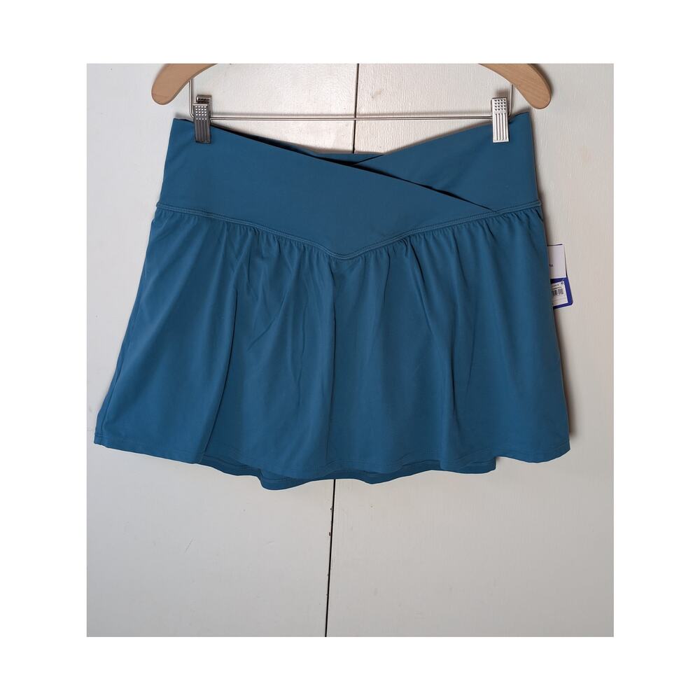 JoyLab High-Rise Crossover Waistband Dark Aqua Skort XL - Picture 4 of 16